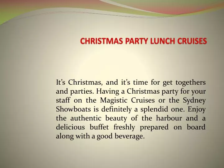 christmas party lunch cruises