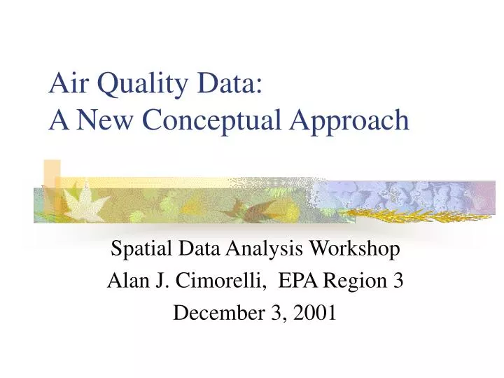air quality data a new conceptual approach