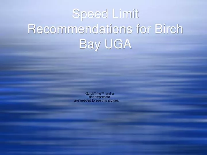 speed limit recommendations for birch bay uga