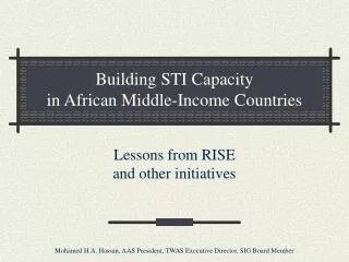 Building STI Capacity in African Middle-Income Countries