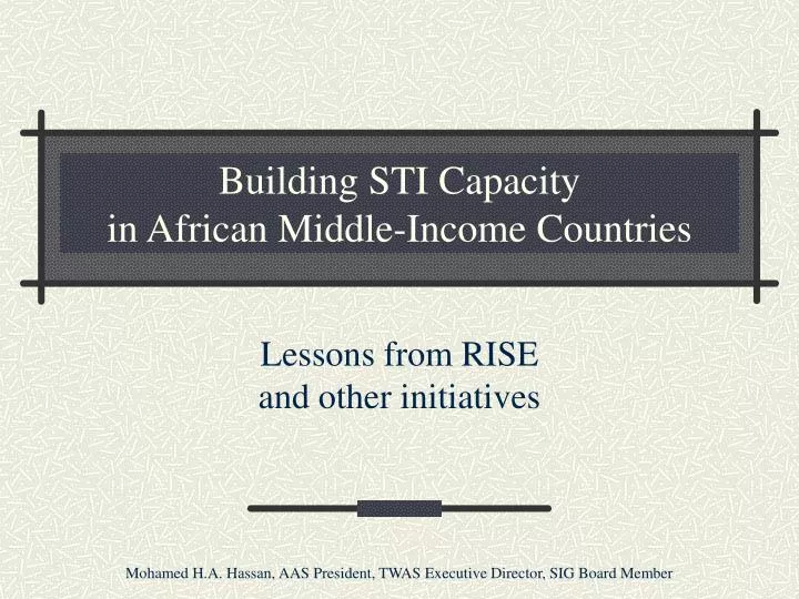 building sti capacity in african middle income countries