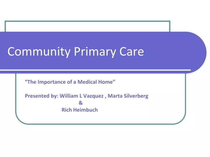community primary care