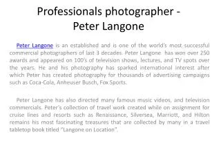 professionals photographer - peter langone