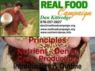 Principles for Nutrient - Dense Crop Production