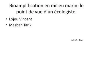 bioamplification en milieu marin le point de vue d un cologiste