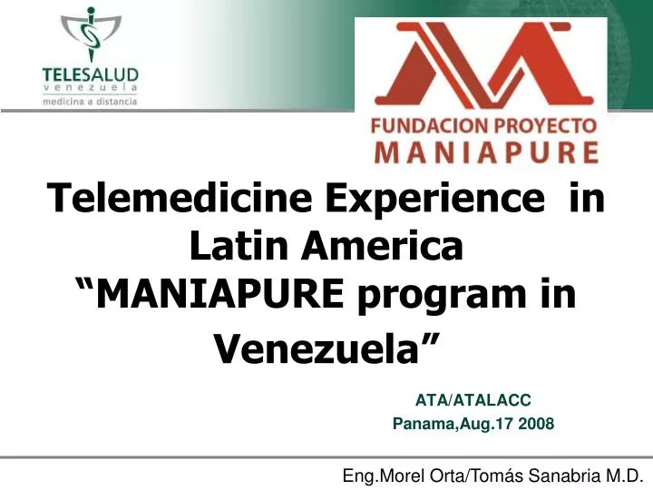 telemedicine experience in latin america maniapure program in venezuela
