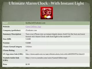 ultimate alarm clock - with instant light