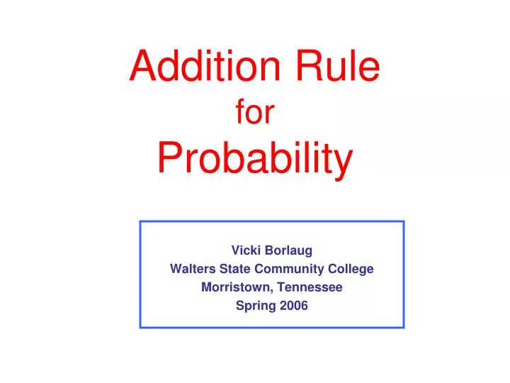 addition rule for probability