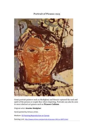 Portrait of Picasso 1915 by Amedeo Modigliani