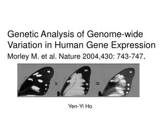 Genetic Analysis of Genome-wide Variation in Human Gene Expression Morley M. et al. Nature 2004,430: 743-747 .