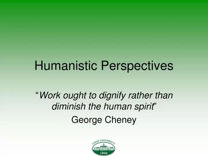 humanistic perspectives