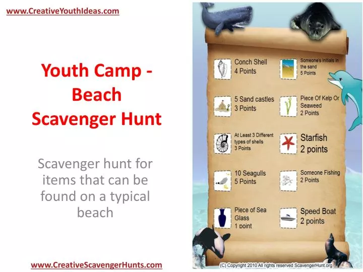 youth camp beach scavenger hunt