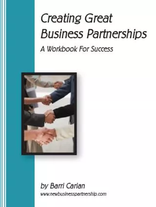 Creating Great Business Partnerships workbook - Barri Carian