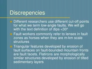 Discrepencies