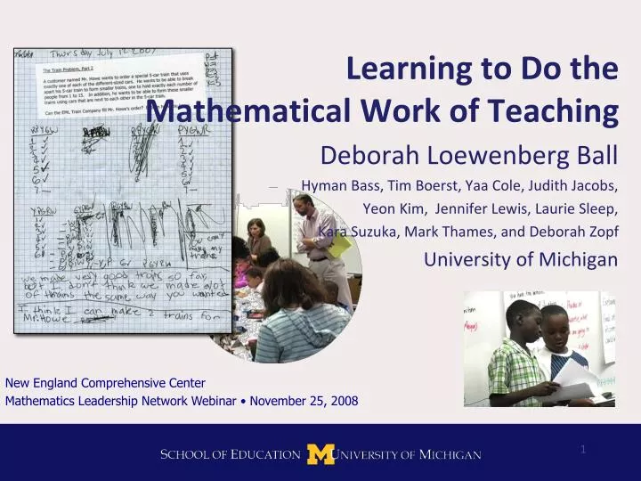 learning to do the mathematical work of teaching
