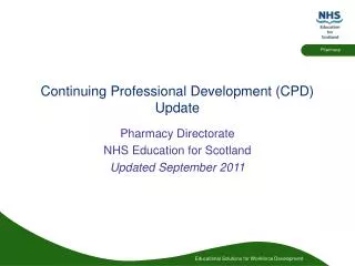 Continuing Professional Development (CPD) Update