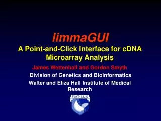 limmaGUI A Point-and-Click Interface for cDNA Microarray Analysis