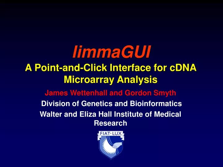 limmagui a point and click interface for cdna microarray analysis