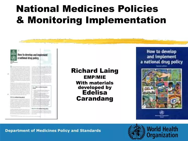 national medicines policies monitoring implementation
