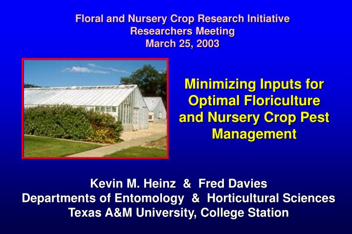 minimizing inputs for optimal floriculture and nursery crop pest management