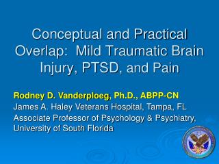 Conceptual and Practical Overlap: Mild Traumatic Brain Injury, PTSD , and Pain