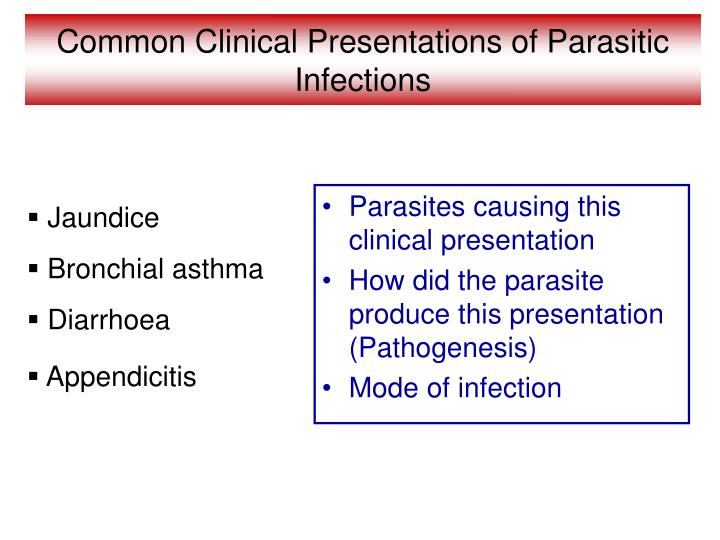 common clinical presentations of parasitic infections