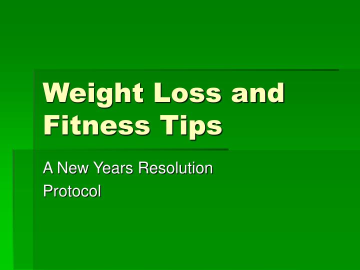 weight loss and fitness tips