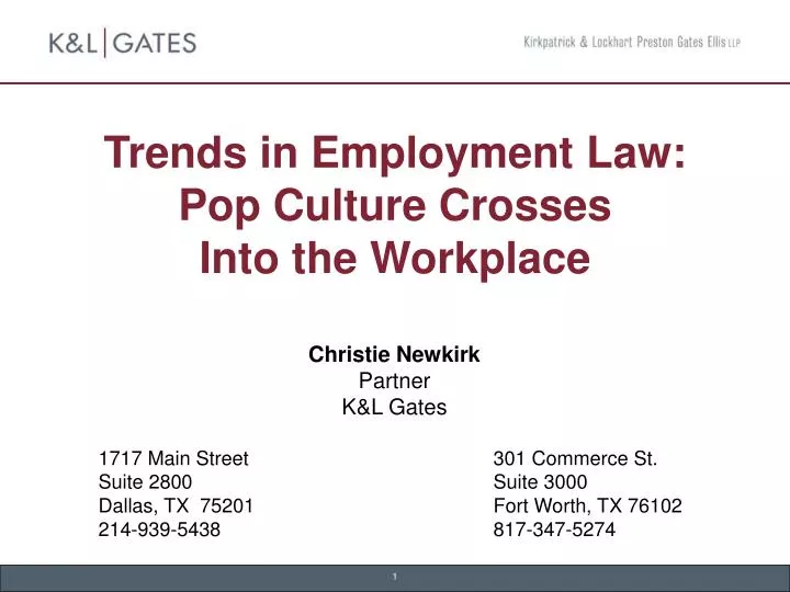 trends in employment law pop culture crosses into the workplace