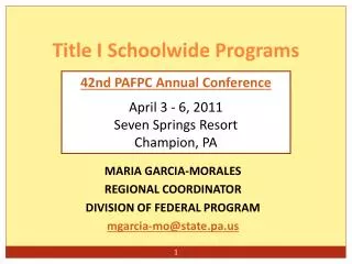 Title I Schoolwide Programs