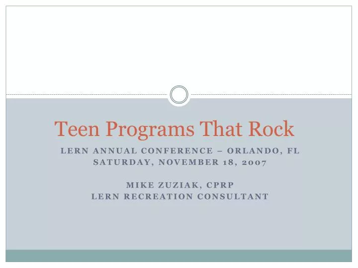 teen programs that rock