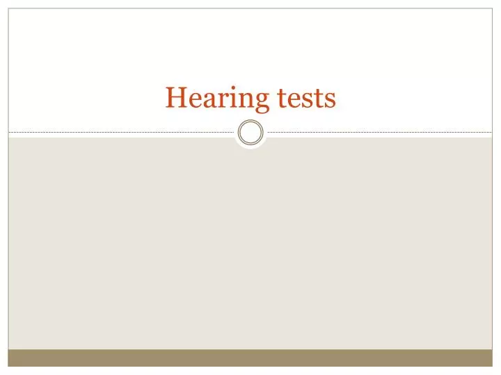 hearing tests