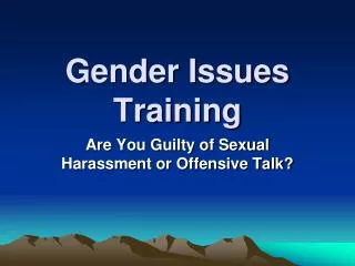 Gender Issues Training