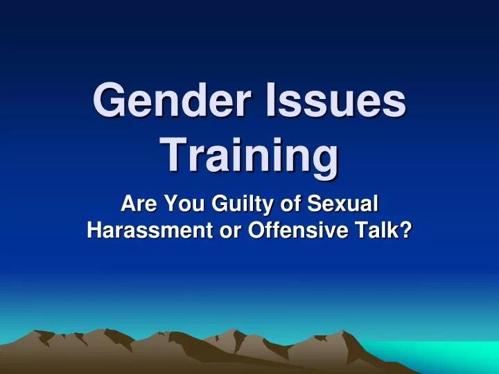 gender issues training