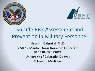 Suicide Risk Assessment and Prevention in Military Personnel
