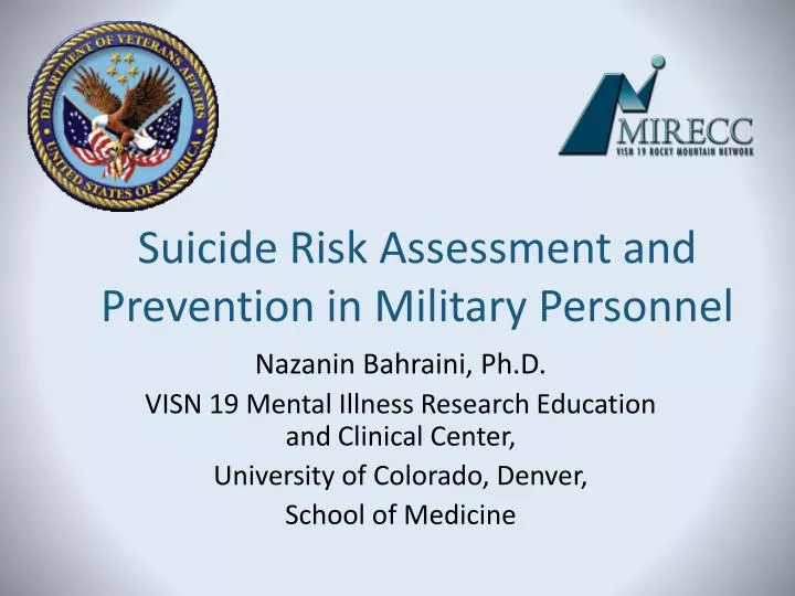 suicide risk assessment and prevention in military personnel