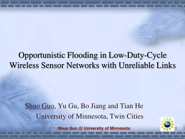 opportunistic flooding in low duty cycle wireless sensor networks with unreliable links