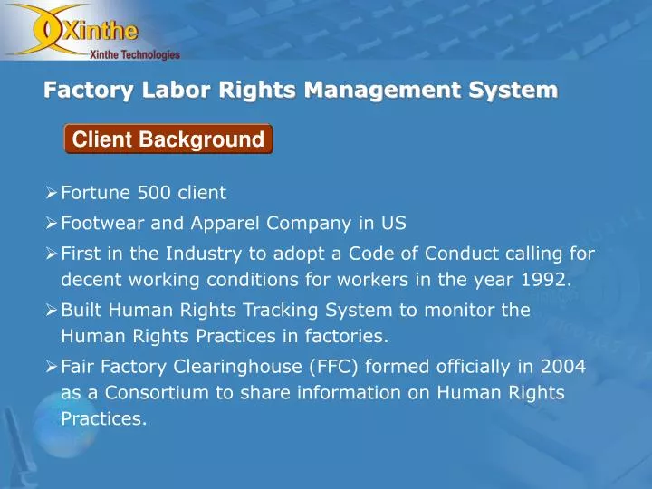 factory labor rights management system