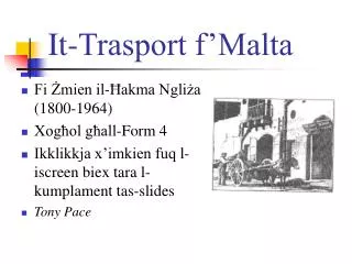 It-Trasport f’Malta