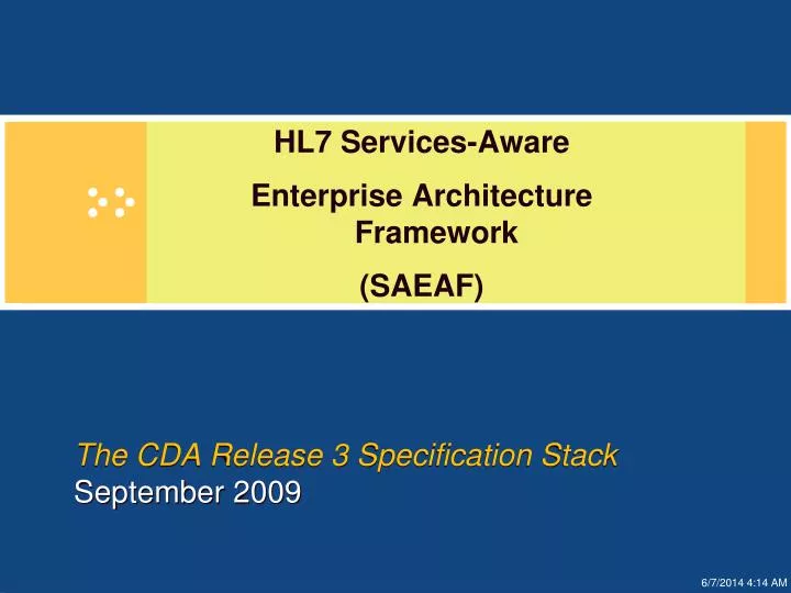 the cda release 3 specification stack september 2009