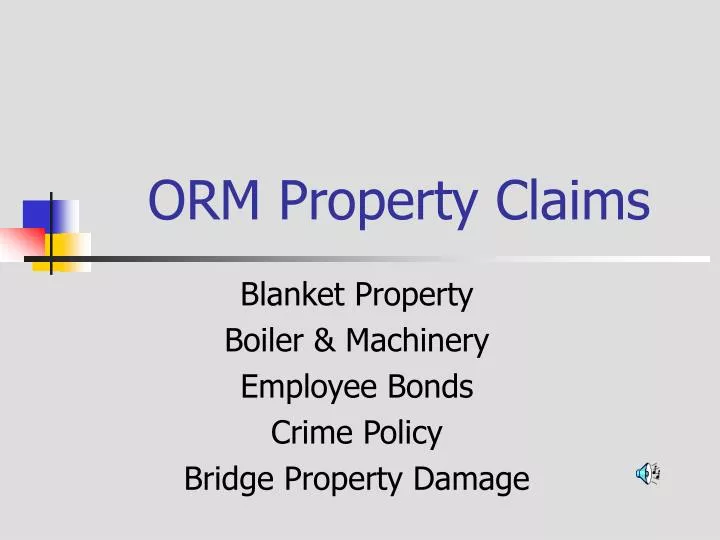 orm property claims
