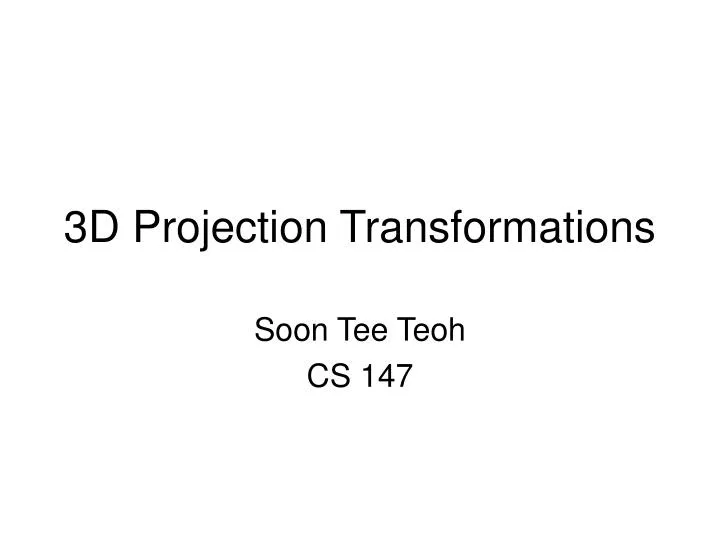 3d projection transformations