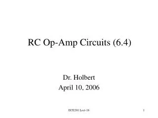 RC Op-Amp Circuits (6.4)
