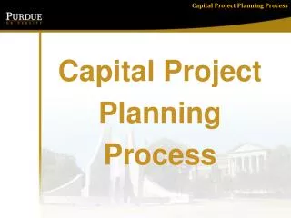 Capital Project Planning Process