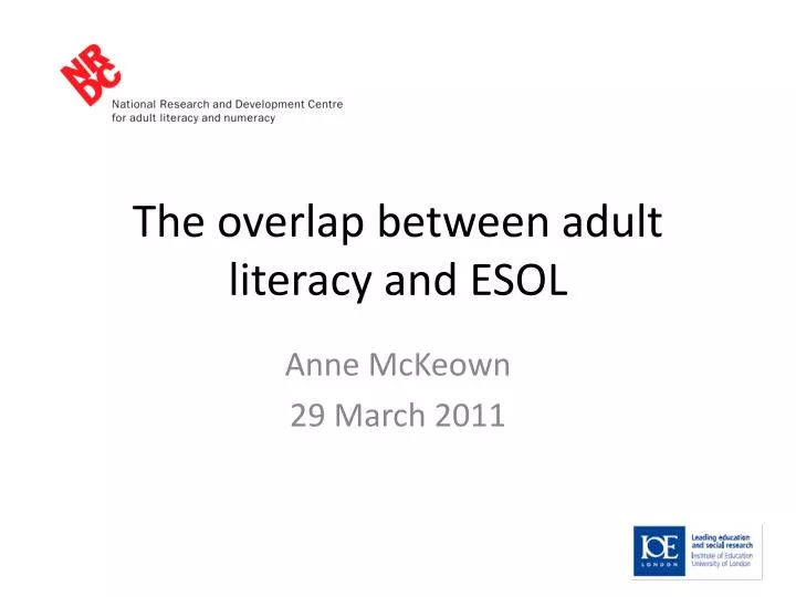the overlap between adult literacy and esol