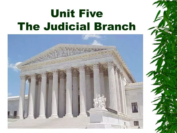 unit five the judicial branch
