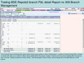 Trading-BSE-Repots2-branch P&amp;L detail-Report no 309-Branch Management