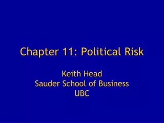Chapter 11: Political Risk