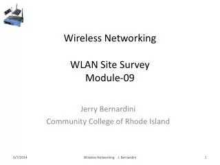 Wireless Networking WLAN Site Survey Module-09