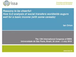 Reasons to be cheerful: How ILO analysis of social transfers worldwide augurs well for a basic income (with some caveat