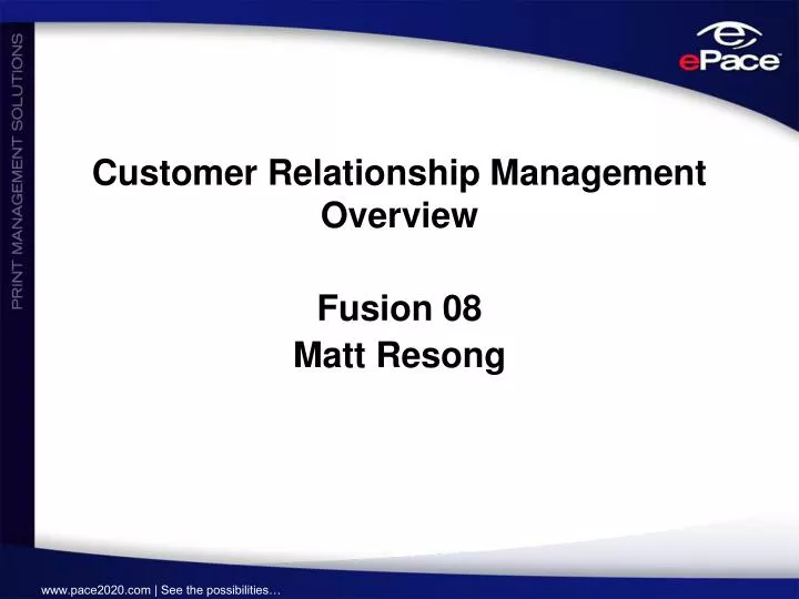 customer relationship management overview